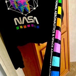Rainbow oil slick tyedye NASA space hoodie